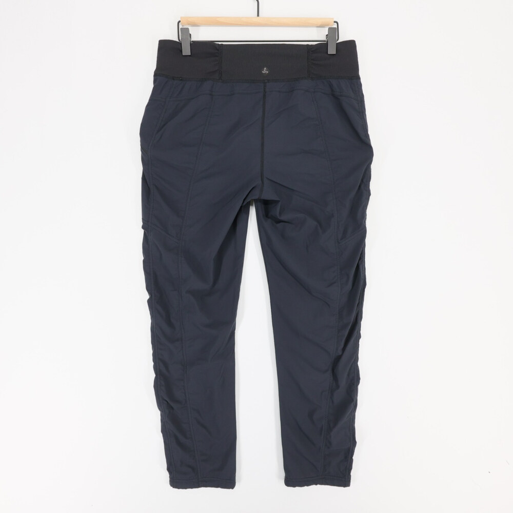 Prana Koen Pants Womens M Black Mid Rise Hiking Travel Stretch Cinch Hem - Picture 2 of 13